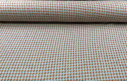 Tweed arancio/blu