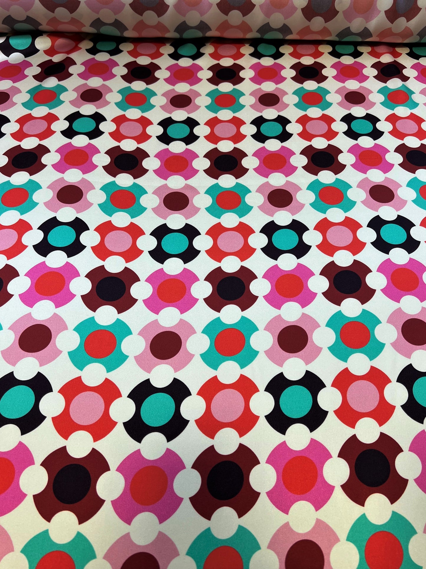 Raso di seta retro rosa/rosso