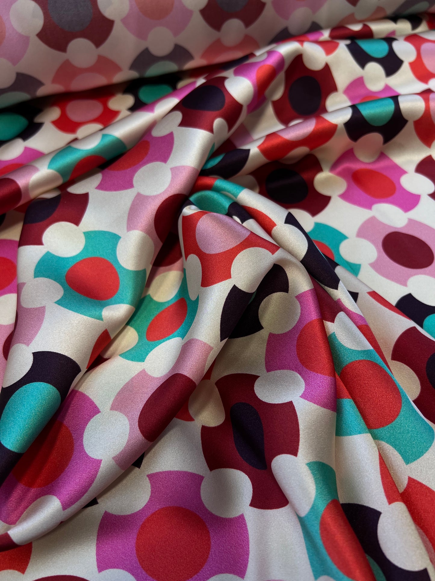 Raso di seta retro rosa/rosso