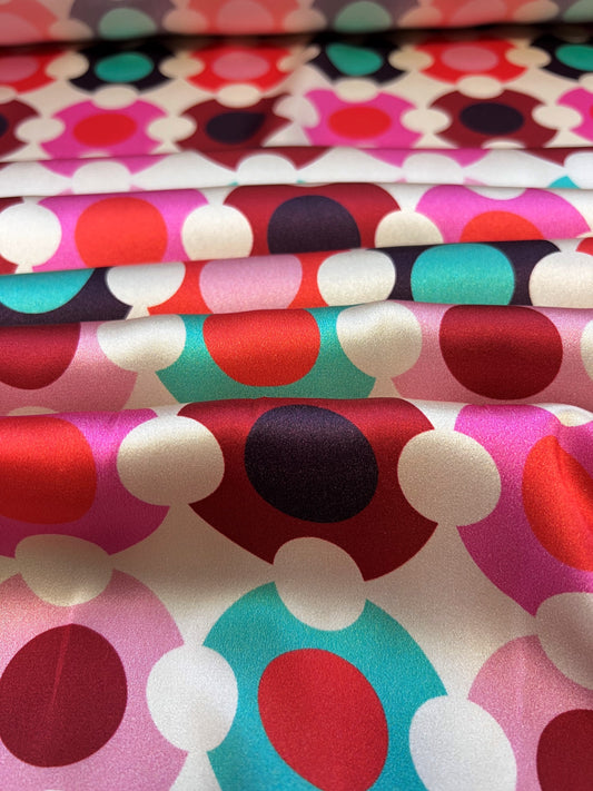Raso di seta retro rosa/rosso