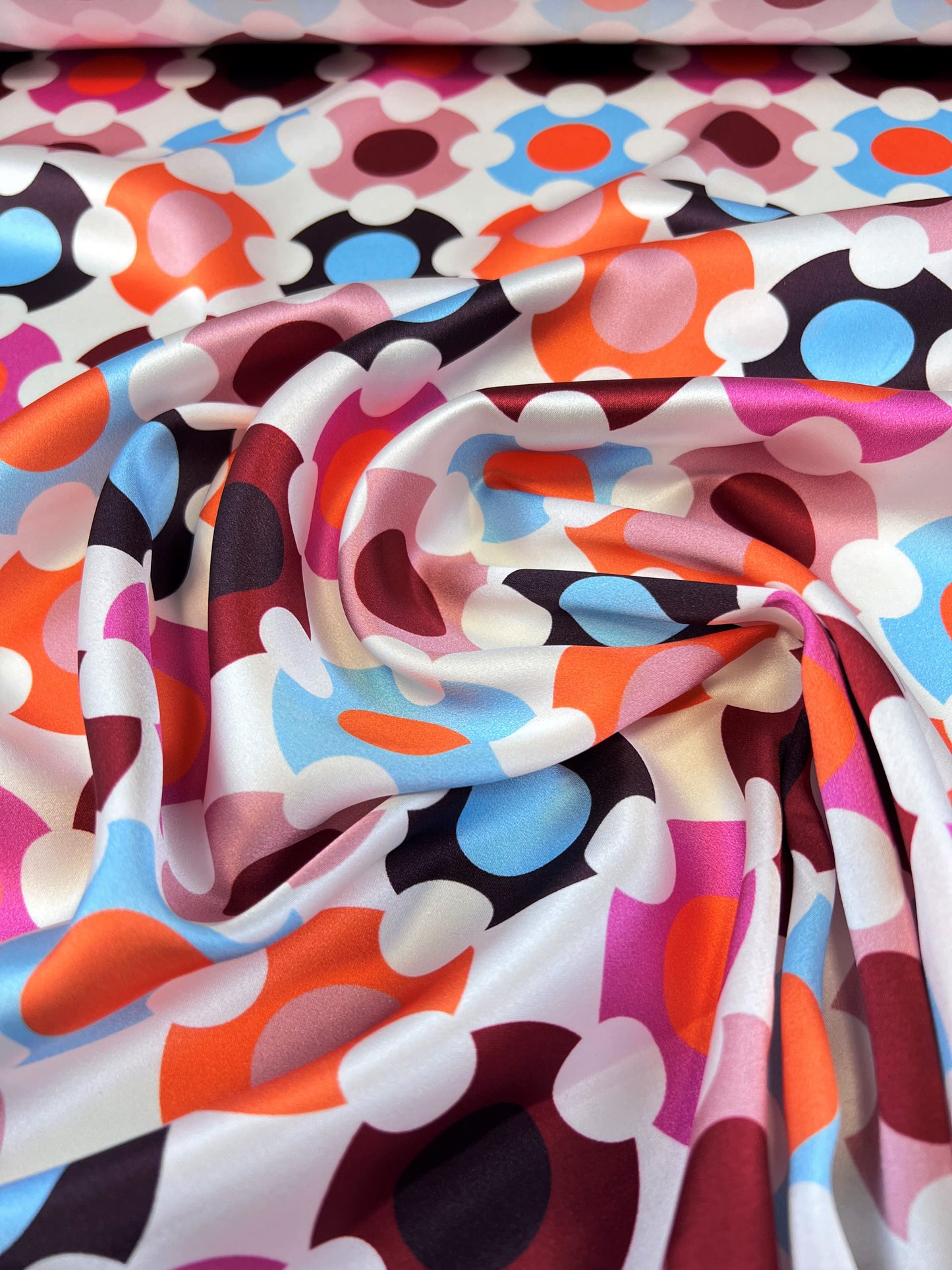 Raso di seta retro arancio/rosa