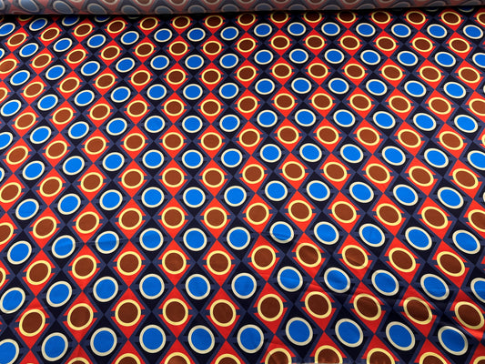 Raso di seta retro rosso/blu