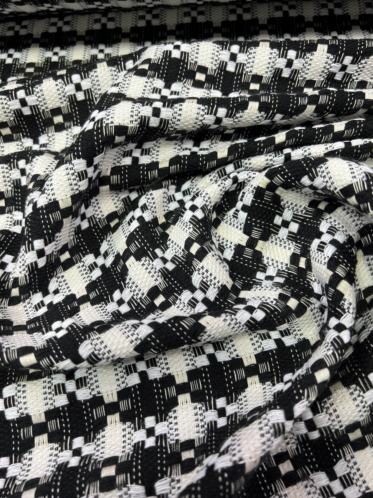 Tweed bianco/nero pied de poule