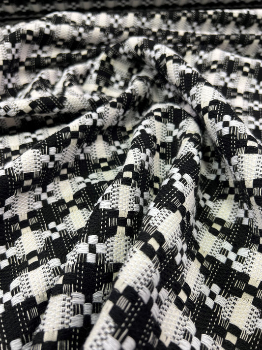 Tweed bianco/nero pied de poule