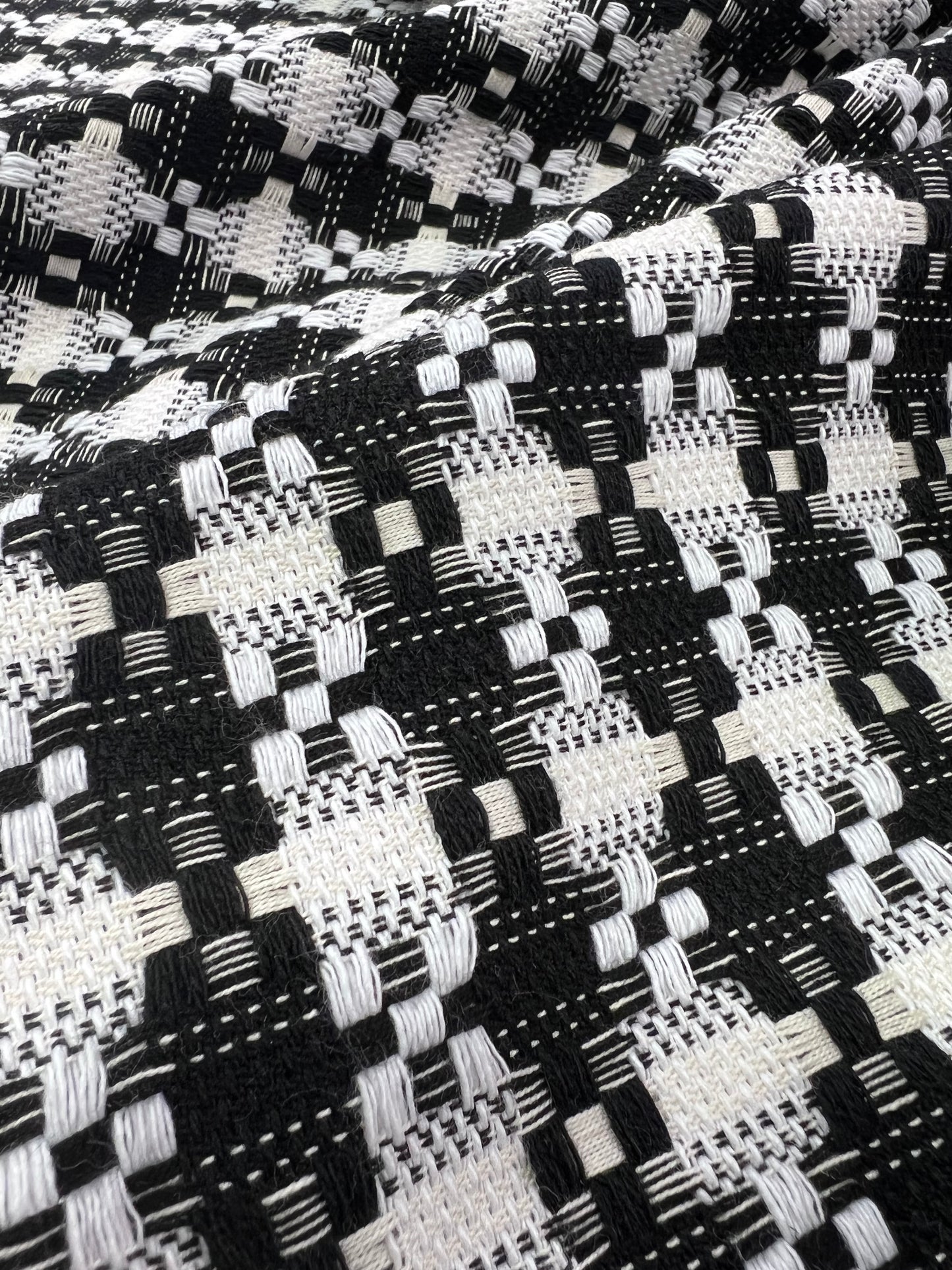 Tweed bianco/nero pied de poule