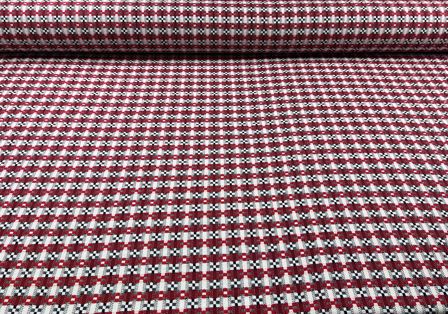 Tweed rosso/bianco pied de poule