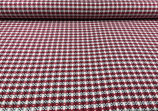 Tweed rosso/bianco pied de poule