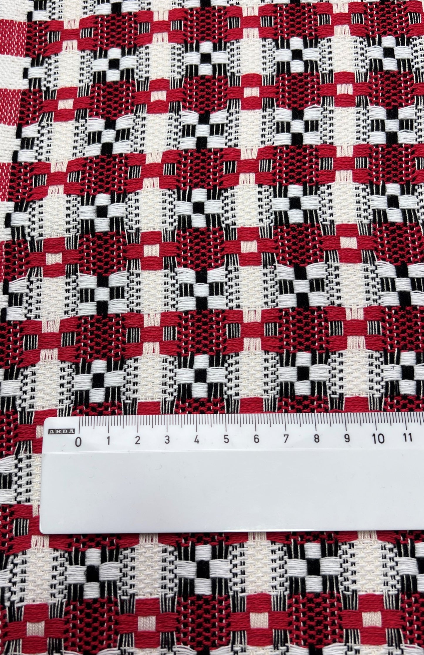Tweed rosso/bianco pied de poule