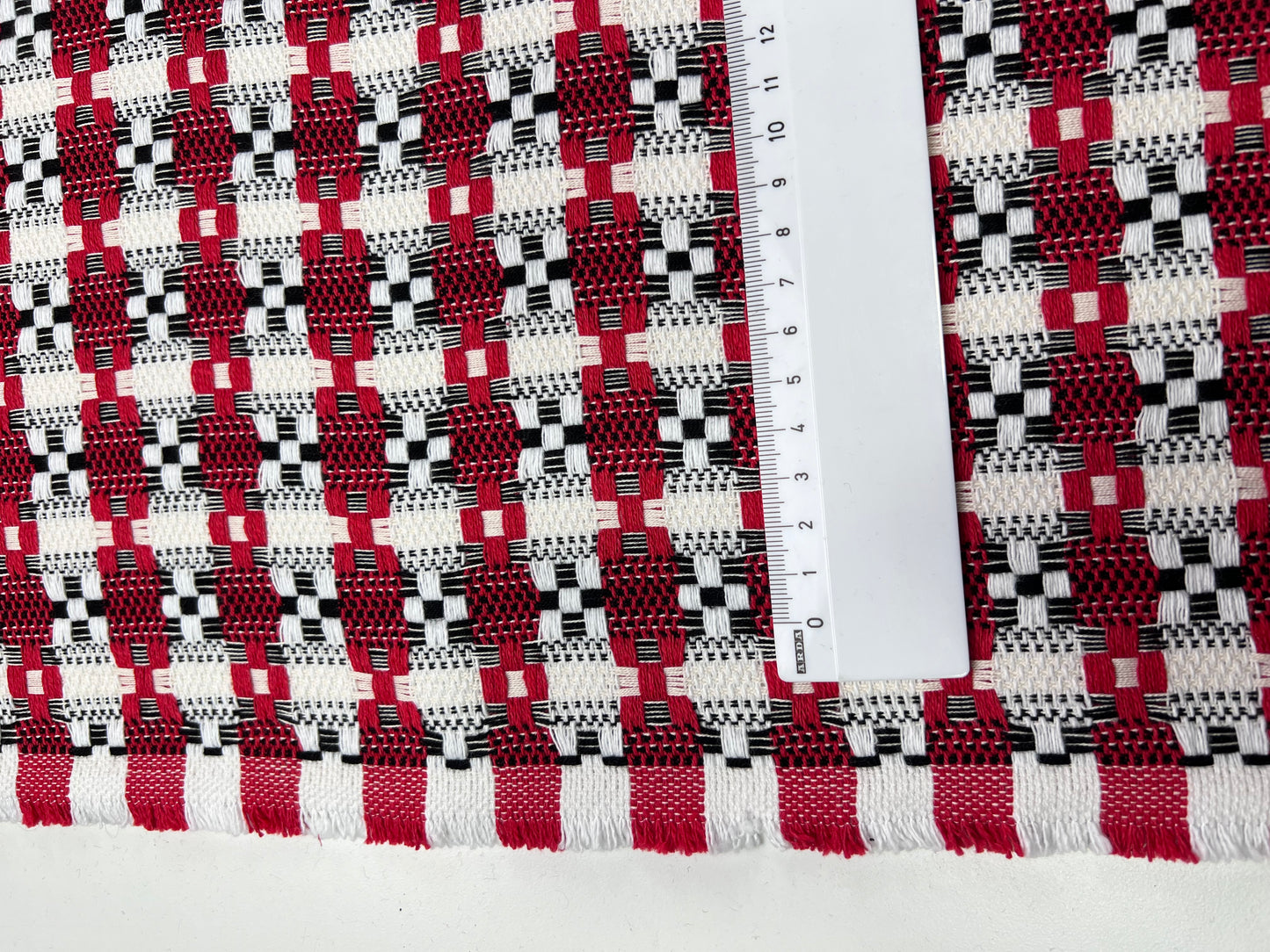 Tweed rosso/bianco pied de poule