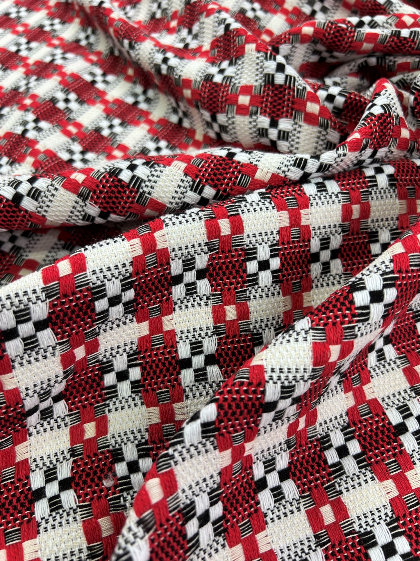 Tweed rosso/bianco pied de poule
