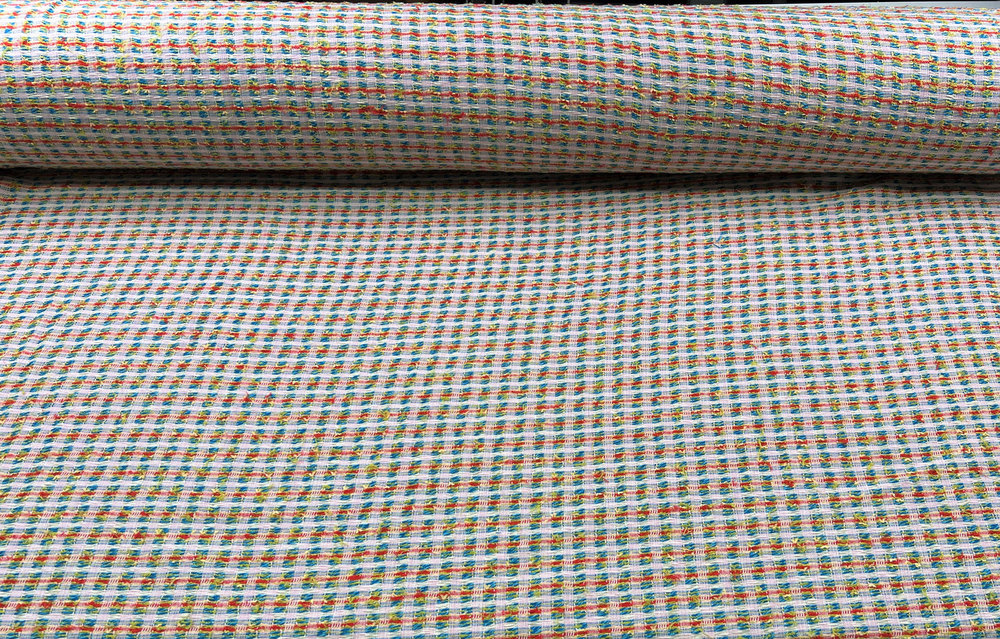Tweed arancio/blu