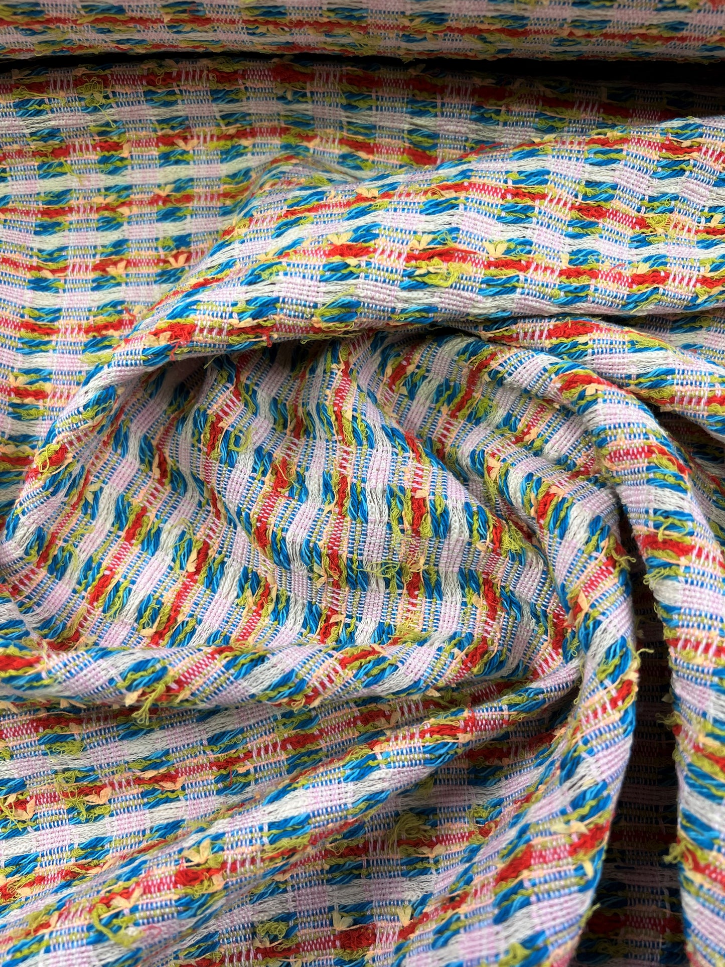 Tweed arancio/blu