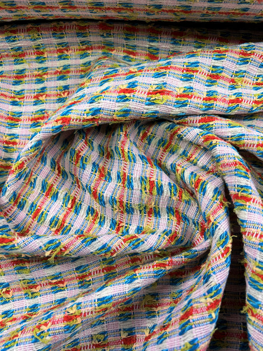 Tweed arancio/blu