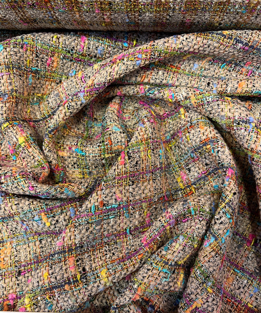Tweed multicolore su beige