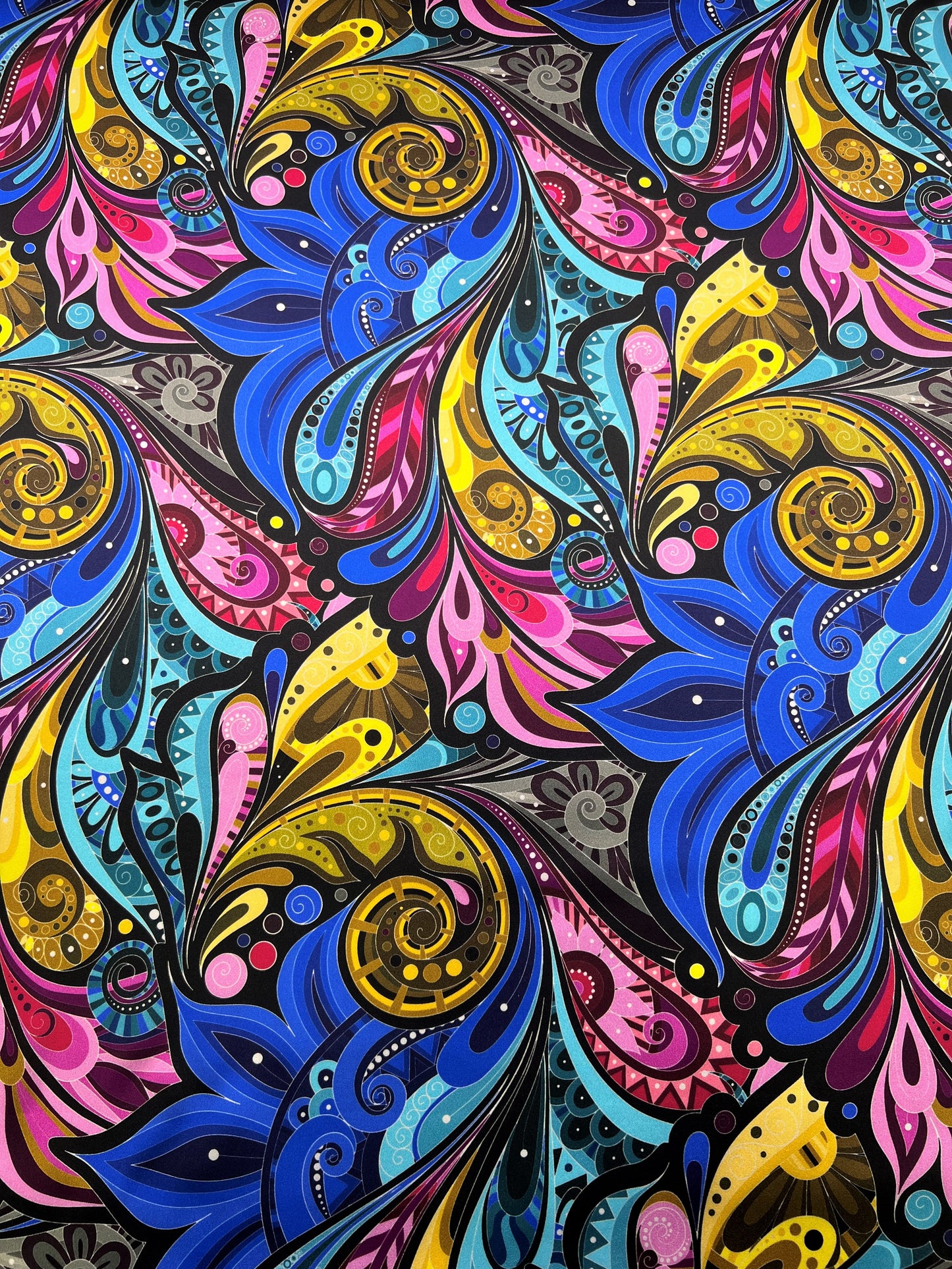 Raso di seta paisley multicolor