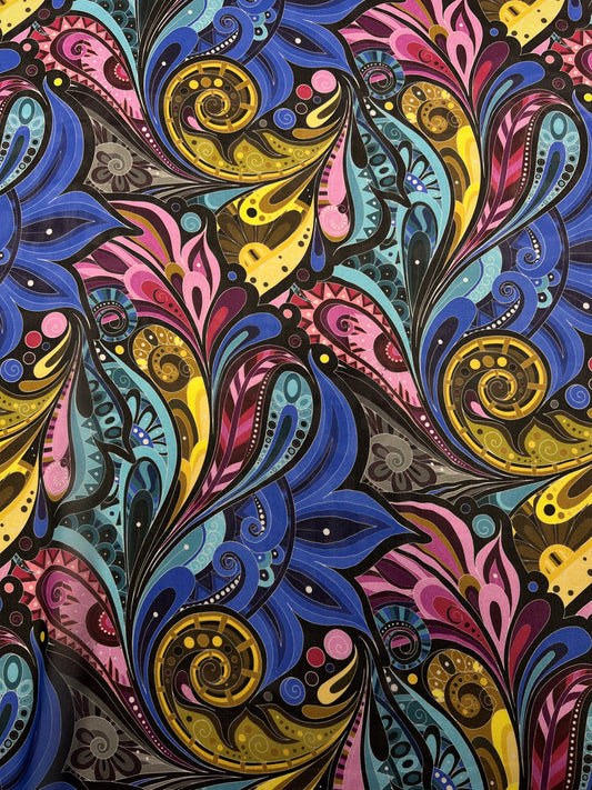 Georgette di seta paisley multicolor